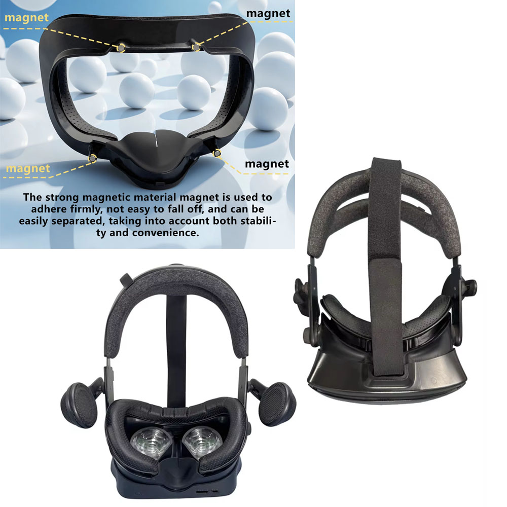 Silicone Mask Bracket - 磁気拡張マスク バルブインデックス用 PUレザー交換スタンド 遮光シリコンノーズパッド VRゲームアクセサリー