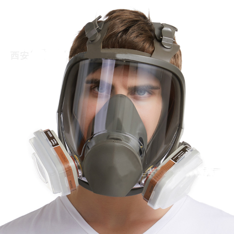 Anti Pollution Mask - 防曇フェイスマスク,6800ガス,フルフェイスレスピレーター,5n11フィルター,501,アダプターホルダー,安全作業,ホルムアルデヒド