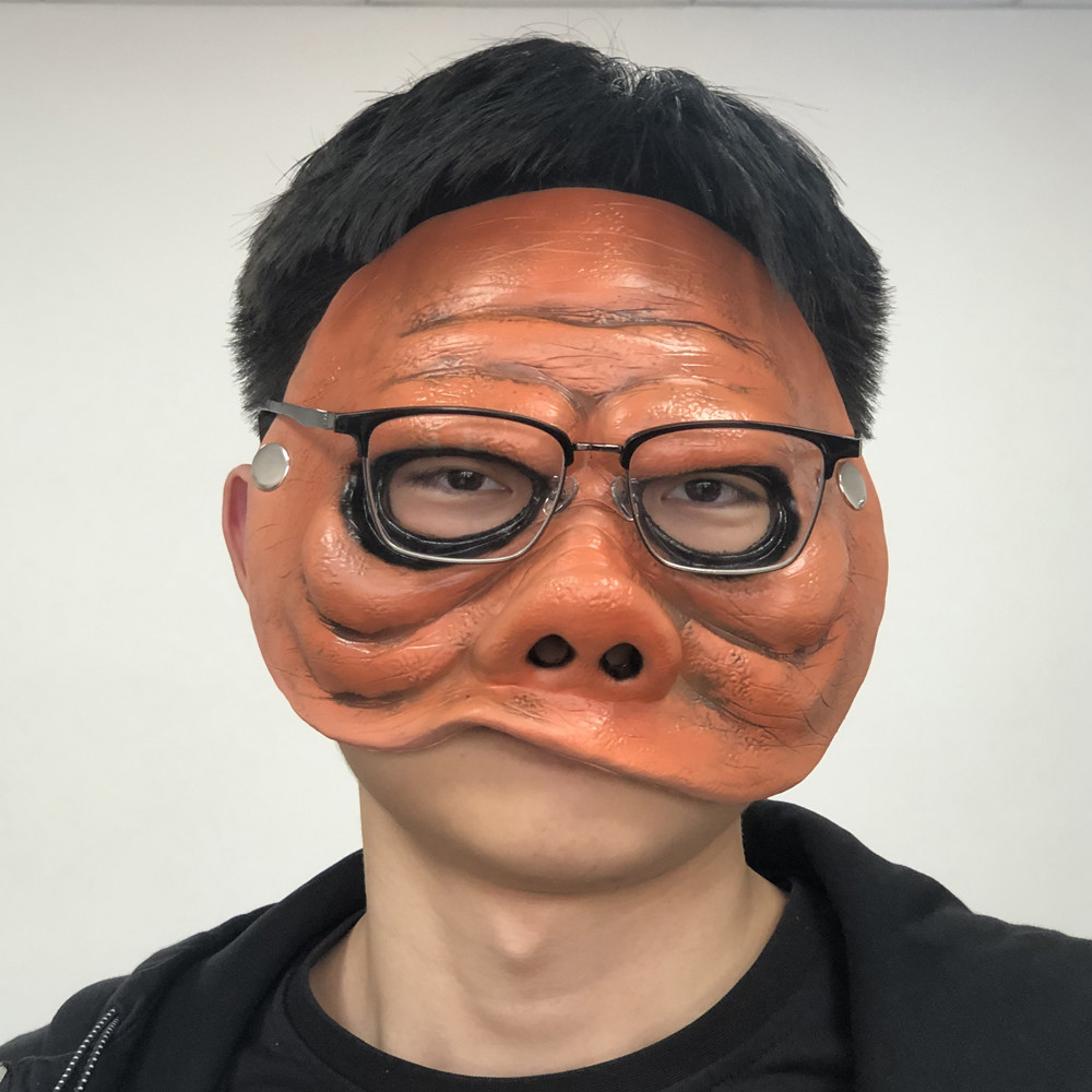 Disposable Surgical Mask - ビーホルダーピンチマスクの目、豚の顔PUフォームマスク、ハロウィーンのカーニバルパーティーの衣装のアクセサリー、面白いトワイライトゾーン、コスプレ