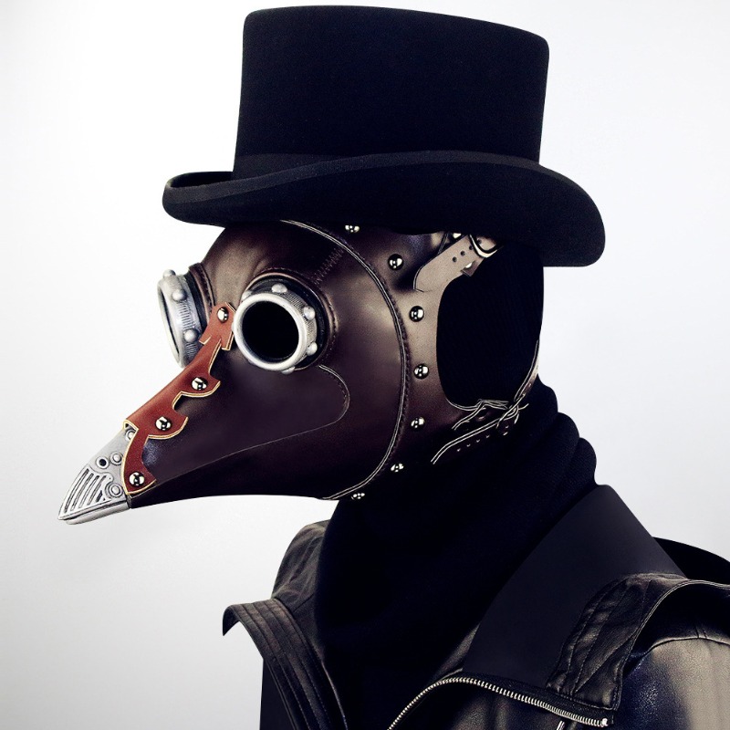 PUレザー製ペスト医師マスク 怖いスチームパンク ハロウィン - Disposable Surgical Mask のレビューと価格