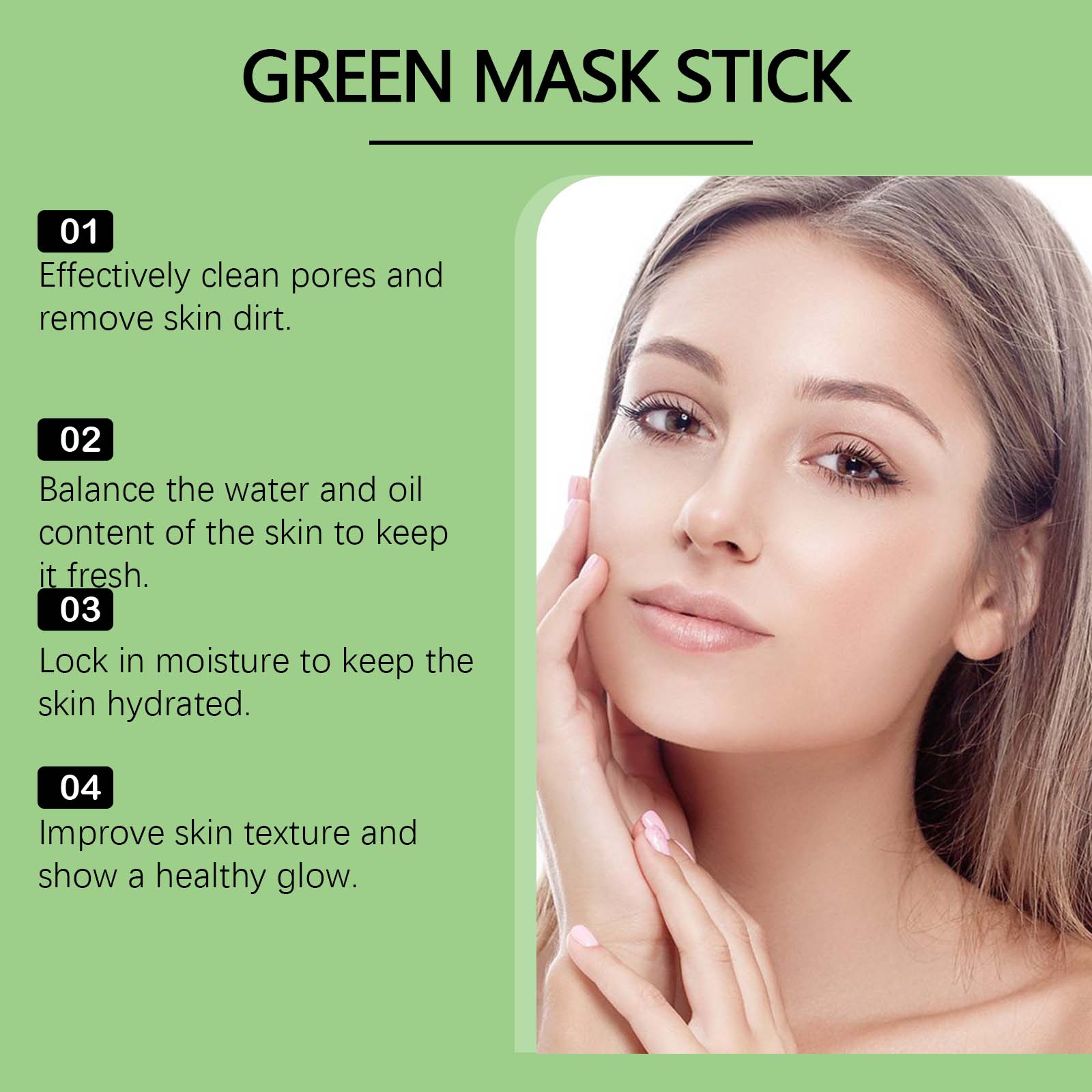 1〜5本入り緑茶クレイスティック、顔用グリーンマスクスティッ - Dust Mask Construction のレビューと価格
