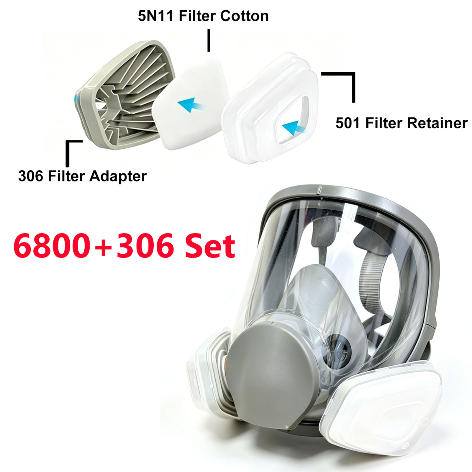 6800フルフェイスマスク（306フィルターアダプター付き） - Dust Mask Construction のレビューと価格