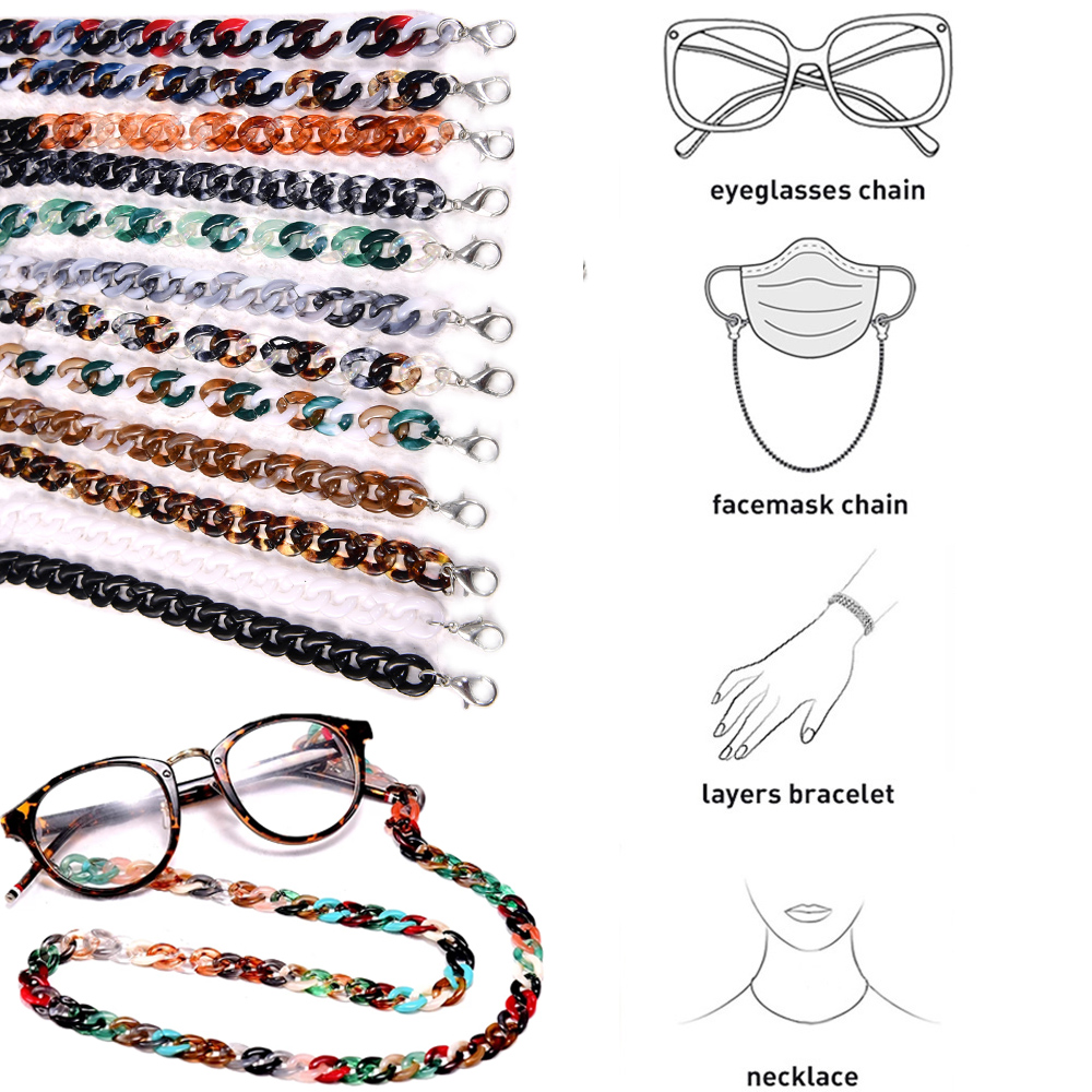 マスクホルダー付きの老眼鏡、アクリル製、滑り止め加工、レオパ - Mask Chain Holder のレビューと価格