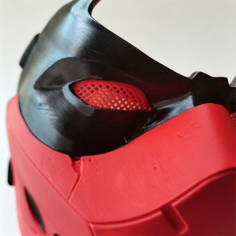 ハロウィーン スーパーヒーロー 赤い半面マスク コスプレ 大 - Silicone Mask Bracket のレビューと価格
